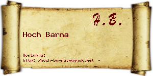Hoch Barna névjegykártya